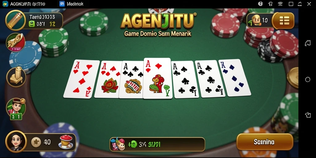 Tampilan gameplay menarik dari AGENJITU yang menunjukkan aksi domino.