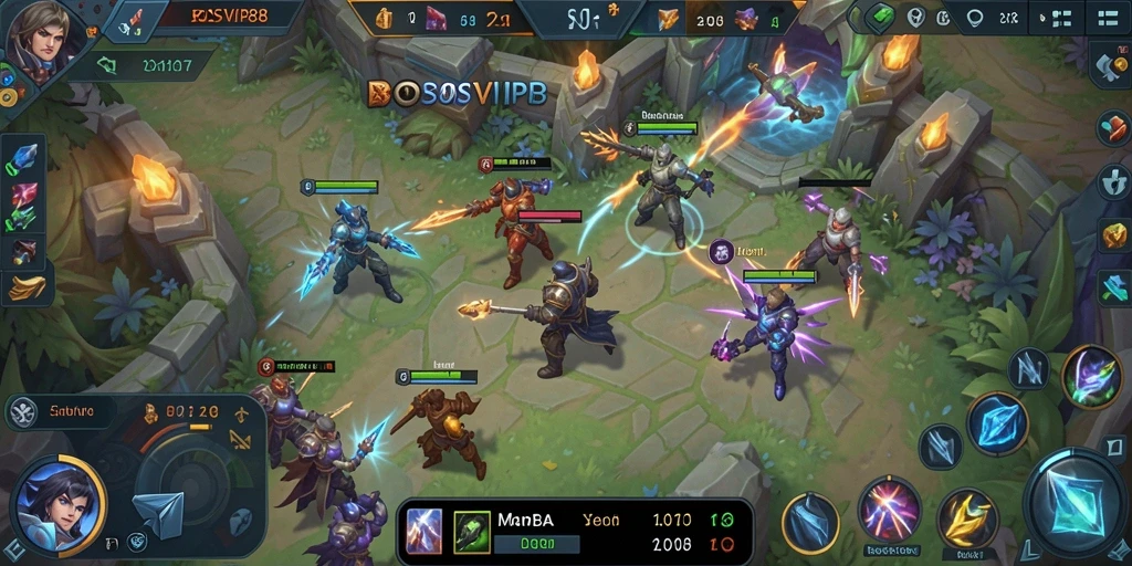 Tampilan seru gameplay BOSVIP88 dengan karakter heroik.