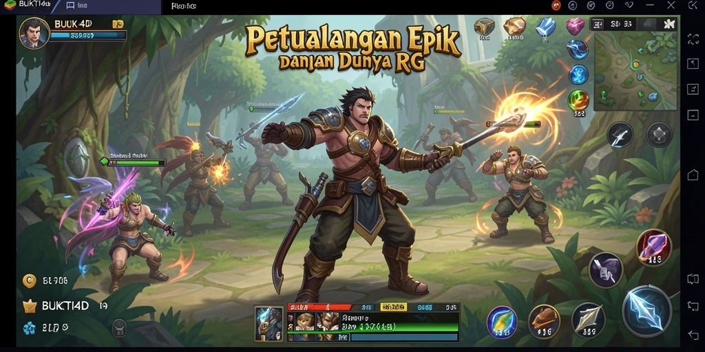 Tampilan gameplay BUKTI4D yang penuh aksi dan strategi RPG.