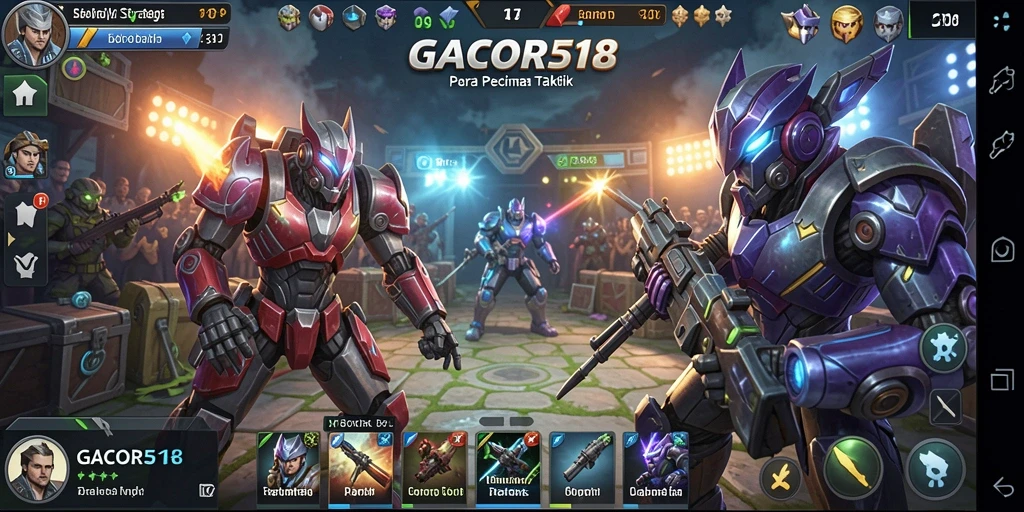 Screenshot GACOR518 menampilkan aksi intens dalam permainan strategi.