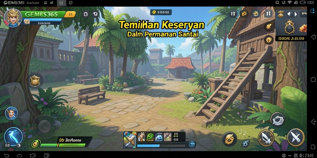 Tangkapan layar GEMS365 menampilkan gameplay santai yang seru.