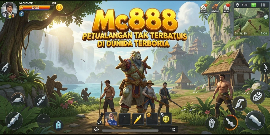Screenshot gameplay MC888 menampilkan dunia terbuka yang luas dan menakjubkan.