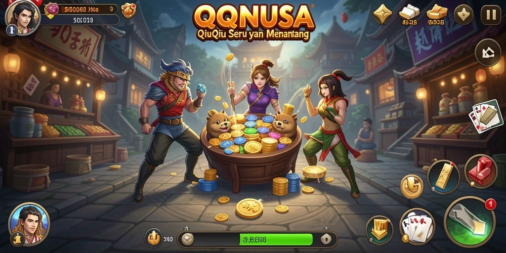 Screenshot gameplay QiuQiu yang mendebarkan dan menantang.
