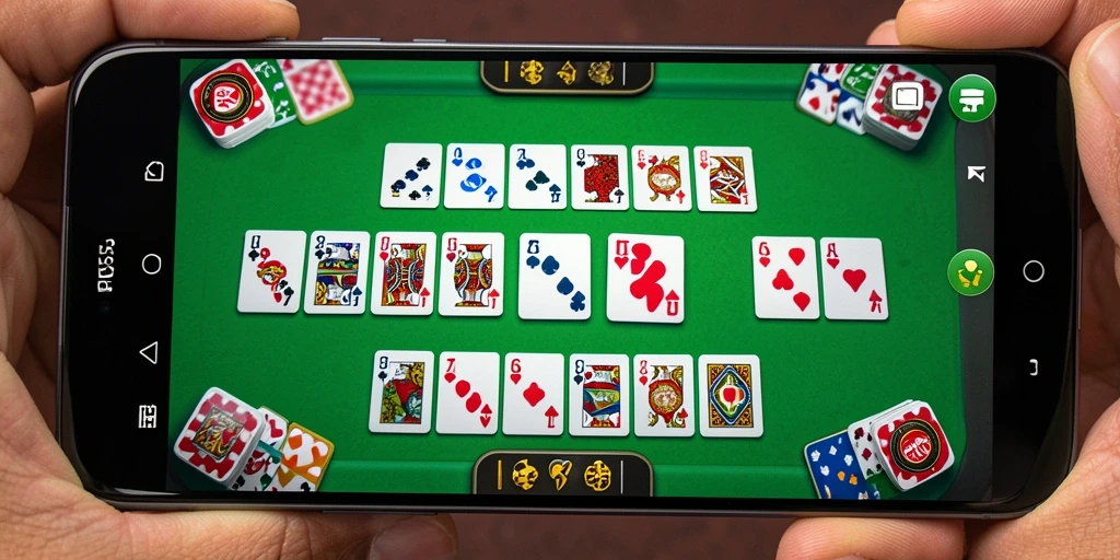 Tampilan gameplay seru dalam RP55 saat bermain Domino.