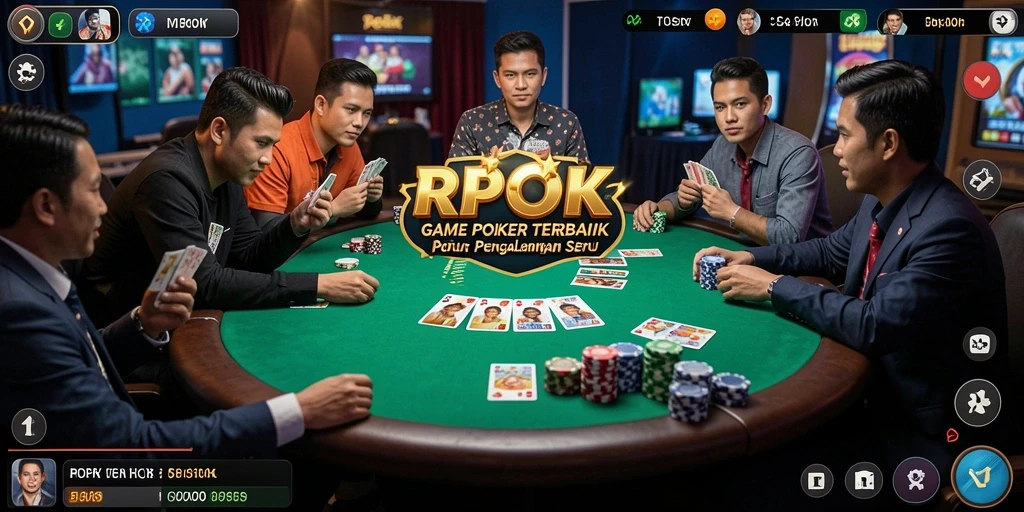 Tampilan gameplay Poker RPOK dengan suasana yang mendebarkan.