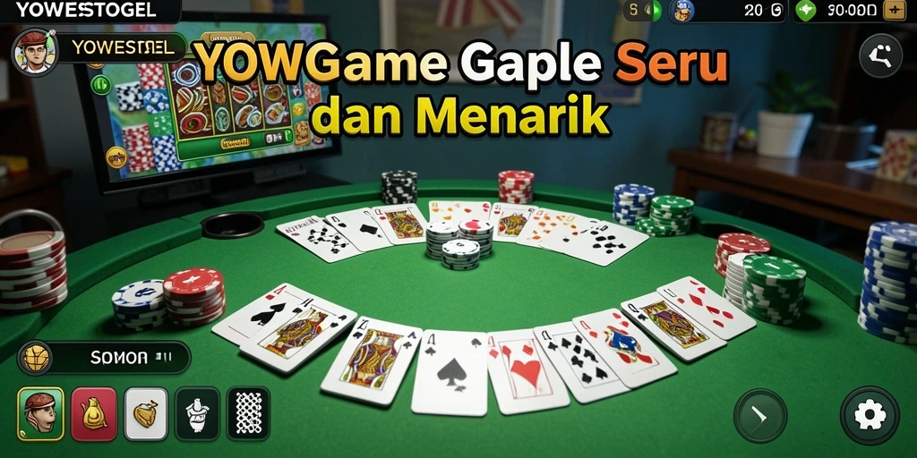 Screenshot gameplay YOWESTOGEL dalam suasana penuh aksi Gaple.